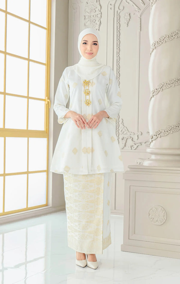Anggun Kebaya | White Gold - With Lining